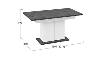 Кухонный стол раскладной Детройт тип 1 (Белый/Ателье темный) в Нижнекамске - предосмотр 7