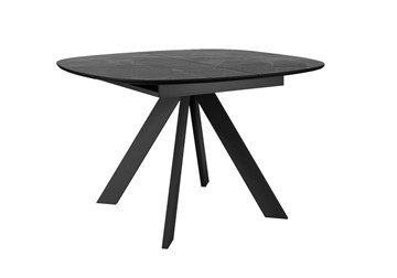 Кухонный раздвижной стол DikLine BK100 Керамика Черный мрамор/подстолье черное/опоры черные в Нижнекамске