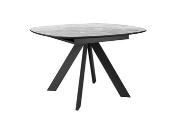 Кухонный раскладной стол DikLine BK100 Керамика Серый мрамор/подстолье черное/опоры черные в Нижнекамске