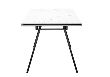 Кухонный раскладной стол DikLine DKL140 Керамика Белый мрамор/опоры черные (2 уп.) в Нижнекамске - предосмотр 1