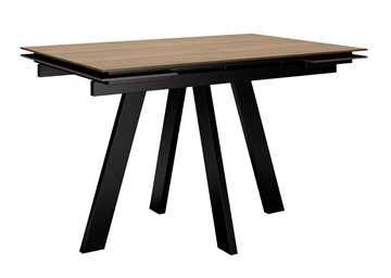 Кухонный раздвижной стол DikLine DM120 Дуб галифакс / опоры черные в Нижнекамске - предосмотр