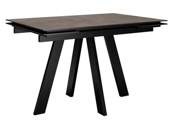 Обеденный раздвижной стол DikLine DM120 Хромикс бронза / опоры черные в Альметьевске