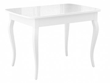 Кухонный стол раскладной Dikline M120 Белый/стекло белое глянец/ножки MC белые в Казани