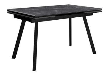 Стол обеденный раскладной DikLine SKA125 Керамика Серый мрамор/подстолье черное/опоры черные (2 уп.) в Альметьевске