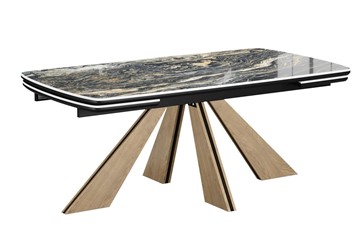 Керамический обеденный стол DikLine SKP180 Керамика Amadeus/подстолье черное/опоры дуб монтана (2 уп.) в Нижнекамске