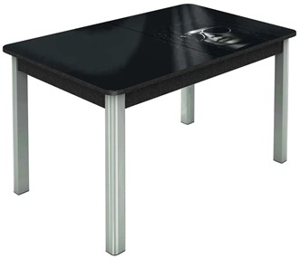Кухонный стол раздвижной Гамбург исп. 2, ноги метал. крашеные №23 (Exclusive h191/черный) в Нижнекамске