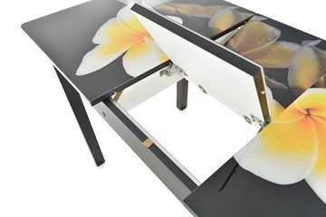 Кухонный стол раскладной Гамбург исп. Мини, ноги метал. крашеные №23, Фотопечать (Цветы №39) в Нижнекамске - предосмотр 5