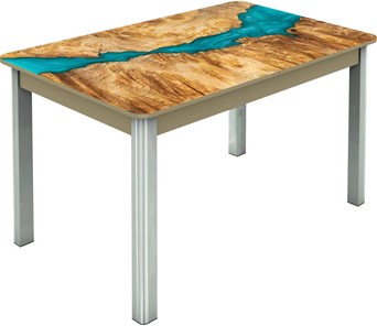 Кухонный стол раскладной Гамбург исп.2 ноги метал. крашеные №23, Фотопечать (Дерево №30) в Нижнекамске