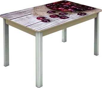 Кухонный раздвижной стол Гамбург исп.2 ноги метал. крашеные №23, Фотопечать (Фрукты №29) в Альметьевске