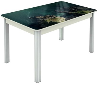 Кухонный стол раздвижной Гамбург Мини, ноги метал. крашеные №23 (Exclusive h160/белый) в Нижнекамске