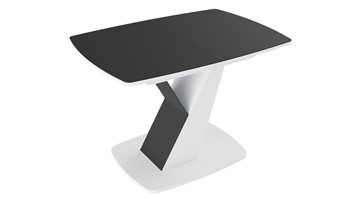 Стол раздвижной Гарда тип 1, цвет Белый/Стекло матовое черный графит в Альметьевске