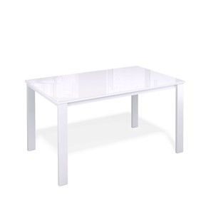Кухонный раздвижной стол Kenner LL1200 белый/стекло белое глянец в Нижнекамске