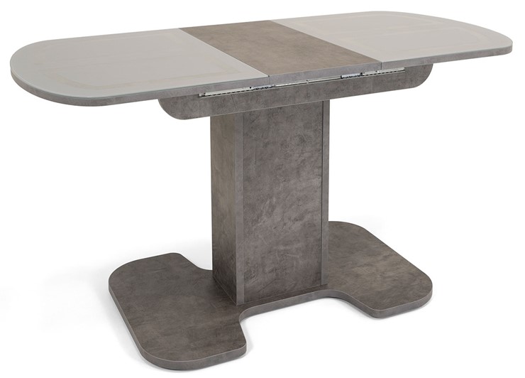 Кухонный стол раздвижной Киото-1 (ноги серый камень, серебро/серый камень) в Нижнекамске - изображение 2