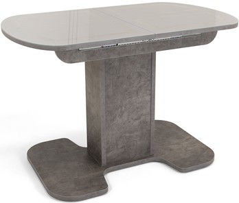 Кухонный стол раздвижной Киото-1 (ноги серый камень, серебро/серый камень) в Набережных Челнах