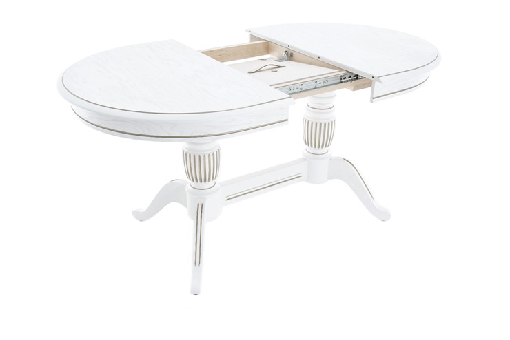 Кухонный стол раскладной Леонардо-2 исп. Овал, тон 7 (Морилка/Эмаль) в Альметьевске - изображение 1