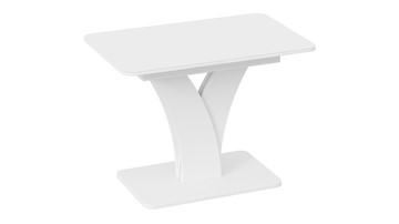 Кухонный раздвижной стол Люксембург тип 2 (Белый/Стекло белое матовое) в Нижнекамске - предосмотр