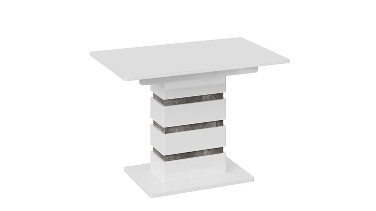 Стол раздвижной Мадейра тип 1 (Белый глянец/Ателье темный) в Альметьевске - изображение 2