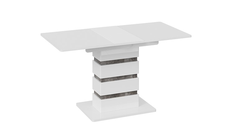 Стол раздвижной Мадейра тип 1 (Белый глянец/Ателье темный) в Альметьевске - изображение 3