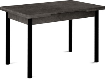 Кухонный стол раздвижной Милан-1 EVO, ноги металлические черные, серый камень в Набережных Челнах
