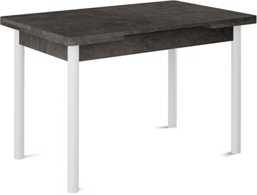 Кухонный стол раздвижной Милан-2 EVO, ноги белые, серый камень в Нижнекамске