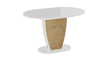 Стол обеденный овальный Монреаль тип 1 (Белый глянец/Бунратти) в Нижнекамске