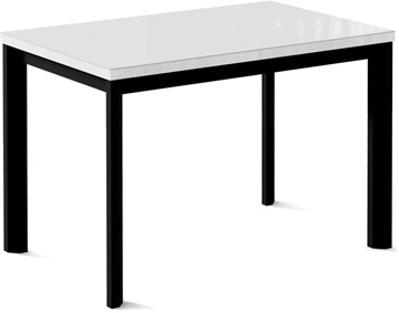 Кухонный стол раздвижной Нагано-1G (ноги черные, стекло cristal/белый цемент) в Казани