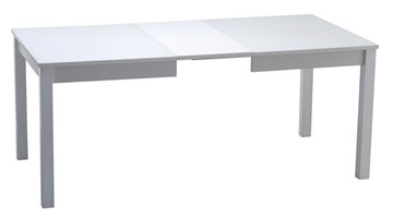 Кухонный стол раскладной Нагано-2 стекло белое opti (хром-лак) в Набережных Челнах - предосмотр 1