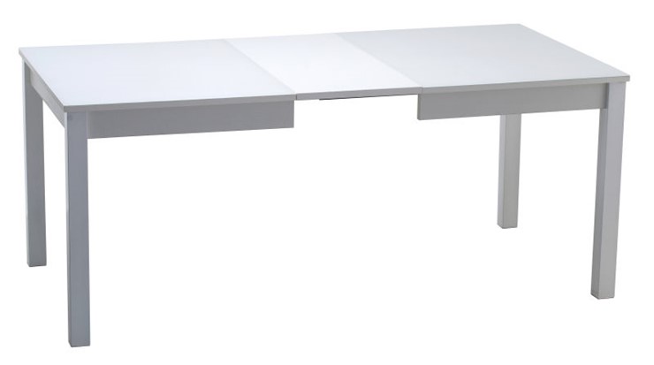 Кухонный стол раскладной Нагано-2 стекло белое opti (хром-лак) в Казани - изображение 1