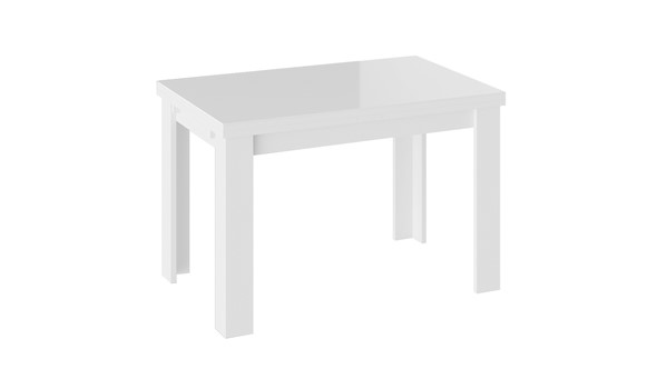 Стол раздвижной Норман тип 1, цвет Белый/Стекло белый глянец в Альметьевске - изображение