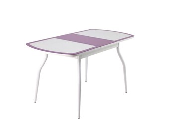Кухонный стол раскладной ПГ-01 СТК, белый/фиолетовый/крокодил белый/белый в Альметьевске - предосмотр