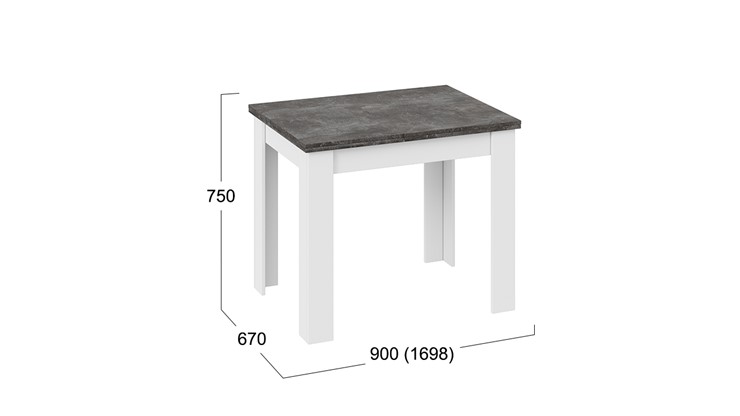 Обеденный раздвижной стол Промо тип 3 (Белый/Ателье темный) в Набережных Челнах - изображение 4