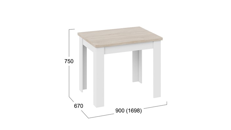 Кухонный стол раскладной Промо тип 3 (Белый/Дуб сонома светлый) в Нижнекамске - изображение 4