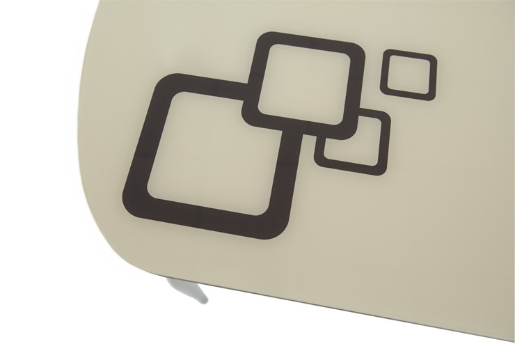 Кухонный раскладной стол Ривьера мини дерево №1, Рисунок квадро (стекло черное/белый/белый) в Нижнекамске - изображение 6