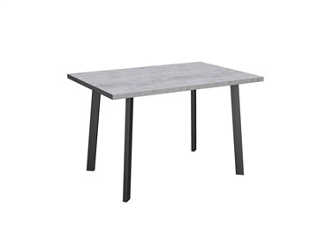 Обеденный раздвижной стол Робин, опоры прямые, цемент светлый в Зеленодольске