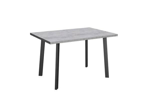 Обеденный раздвижной стол Робин, опоры прямые, цемент светлый в Нижнекамске - изображение