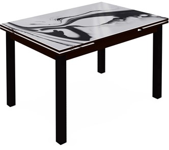 Кухонный раскладной стол Шанхай исп.2 ноги хром №10 (Exclusive h187/черный) в Альметьевске