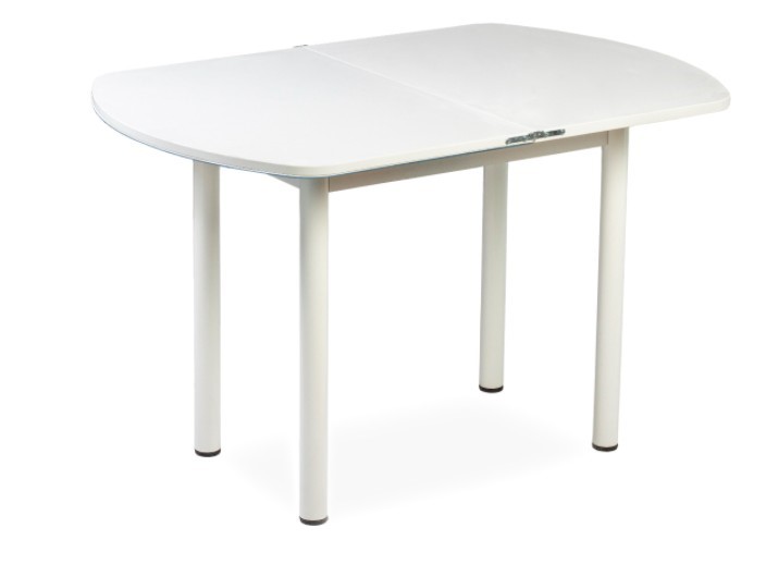 Кухонный раздвижной стол СПГ-02 СТФ, белый/фотопечать капли/прямые трубки крашеные белый в Альметьевске - изображение 1