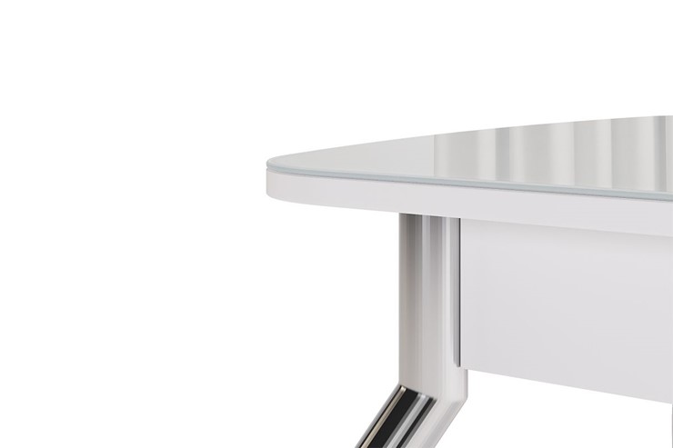 Кухонный стол раздвижной Танго, белый/геометрия в Альметьевске - изображение 5