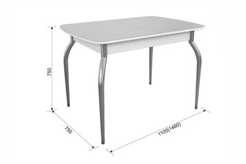 Кухонный стол раздвижной Танго, белый/геометрия в Альметьевске - предосмотр 4