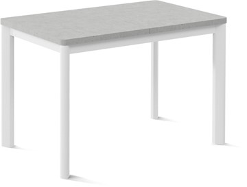 Кухонный стол раскладной Токио-1L (ноги металлические белые, светлый цемент) в Казани