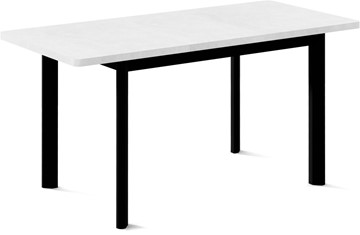 Кухонный стол раскладной Токио-2L (ноги металлические черные, белый цемент) в Альметьевске - предосмотр 1