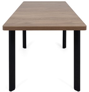 Кухонный стол раздвижной Токио-2L (ноги металлические черные, дуб табако) в Набережных Челнах - предосмотр 5