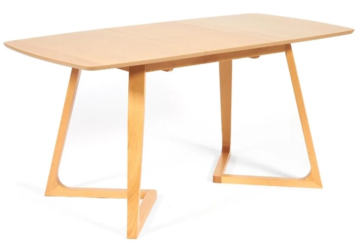 Кухонный раздвижной стол VAKU (Ваку) бук/мдф 80x120+40x75, Натуральный бук арт.13987 в Нижнекамске - изображение 2