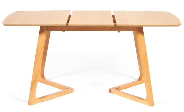 Кухонный раздвижной стол VAKU (Ваку) бук/мдф 80x120+40x75, Натуральный бук арт.13987 в Нижнекамске - изображение 3