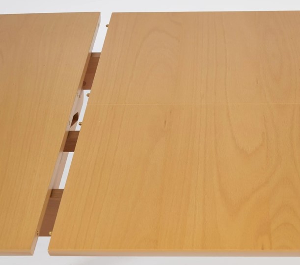 Кухонный раздвижной стол VAKU (Ваку) бук/мдф 80x120+40x75, Натуральный бук арт.13987 в Нижнекамске - изображение 4