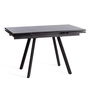 Раздвижной стол VIGO ЛДСП/HPL/металл,120x80x30х30х75 см, Мрамор чёрный/чёрный арт.19730 в Нижнекамске