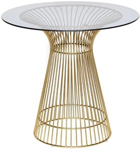 Стеклянный обеденный стол ARGO (mod. DT1471) металл/стекло, D80x74.5 черный/золотой в Казани