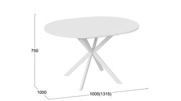 Кухонный стол Мэдисон Тип 1 (Белый муар, Белый) в Нижнекамске - предосмотр 4