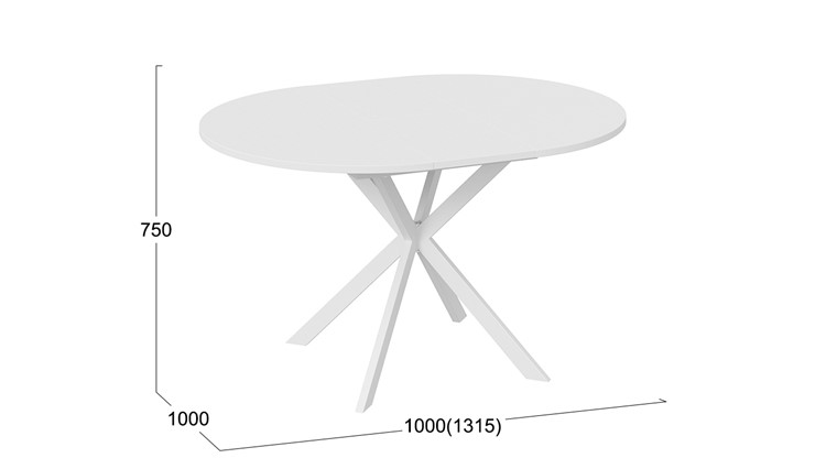Кухонный стол Мэдисон Тип 1 (Белый муар, Белый) в Нижнекамске - изображение 4