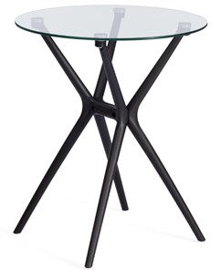 Стеклянный кухонный стол PARNAVAZ (mod. 29) пластик/стекло, 60х60х70,5 прозрачный/черный арт.19698 в Альметьевске
